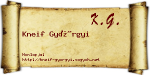 Kneif Györgyi névjegykártya